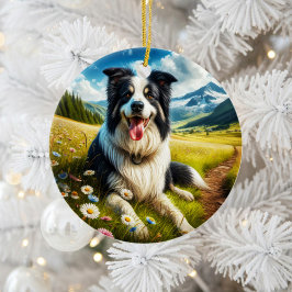 Charming Border Collie Dog Keepsake Keramisch Ornament