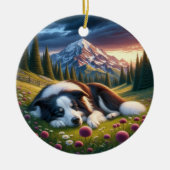 Charming Border Collie Dog Keepsake Keramisch Ornament (Voorkant)
