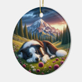 Charming Border Collie Dog Keepsake Keramisch Ornament (Links)