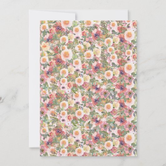 Charming Botanical Floral Wedding Invitation Kaart (Achterkant)