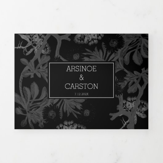 Charming Botanical Wedding Drieluik Uitnodiging (Cover)