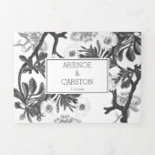 Charming Botanical Wedding Drieluik Uitnodiging (Cover)