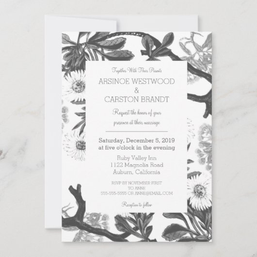 Charming Botanical Wedding Kaart (Voorkant)