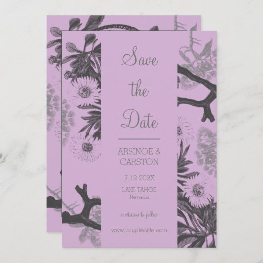 Charming Botanical Wedding Save The Date (Voorkant / Achterkant)
