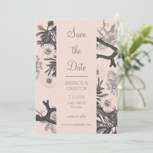Charming Botanical Wedding Save The Date (Staand voorkant)