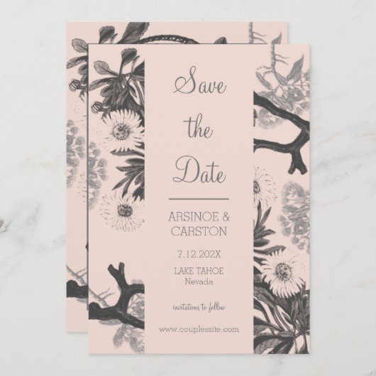 Charming Botanical Wedding Save The Date (Voorkant / Achterkant)