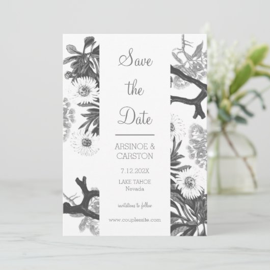 Charming Botanical Wedding Save The Date (Staand voorkant)