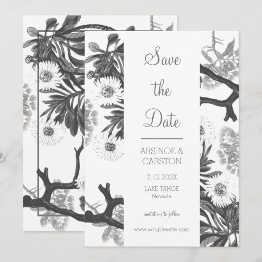 Charming Botanical Wedding Save The Date (Voorkant / Achterkant)