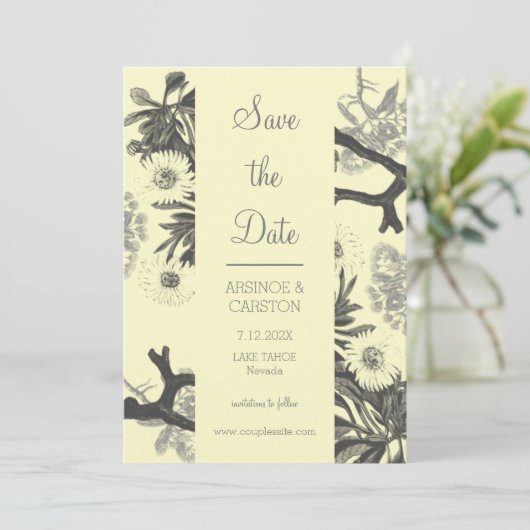 Charming Botanical Wedding Save The Date (Staand voorkant)
