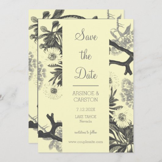 Charming Botanical Wedding Save The Date (Voorkant / Achterkant)