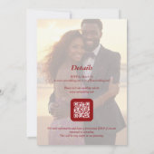 Charming Botanical Winter Frame Back Photo Wedding Kaart (Achterkant)