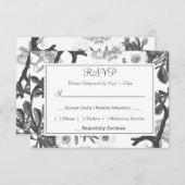 Charming botanisch RSVP kaartje (Voorkant / Achterkant)