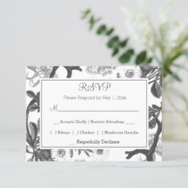 Charming botanisch RSVP kaartje