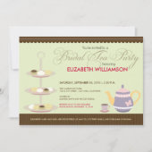 Charming Bridal Tea Party Invitation (Munt) Kaart (Voorkant)