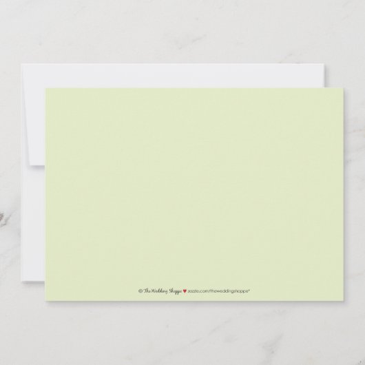 Charming Bridal Tea Party Invitation (Munt) Kaart (Achterkant)