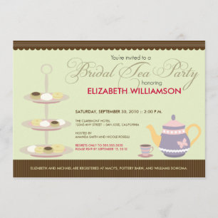 Charming Bridal Tea Party Invitation (Munt) Kaart