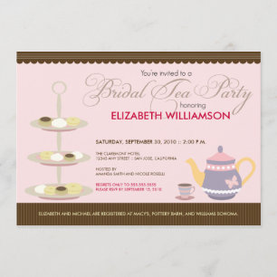 Charming Bridal Tea Party Invitation (roze) Kaart