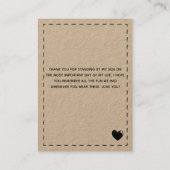 Charming Bridesmaid Hartelijk dank dat je het beel Visitekaartje (Achterkant)