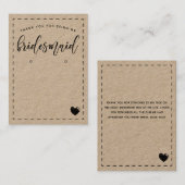 Charming Bridesmaid Hartelijk dank dat je het beel Visitekaartje (Voorkant / Achterkant)