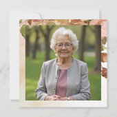 Charming Brown Floral Watercolor Effect Funeral  Kaart (Achterkant)