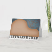 Charming Brown Grand Piano-gepersonaliseerde muzie Bedankkaart (Achterkant)