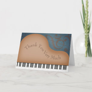 Charming Brown Grand Piano-gepersonaliseerde muzie Bedankkaart