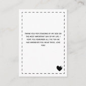 Charming´bruidsmeisje dank u oorbel display informatiekaartje (Achterkant)