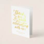 Charming Brush Script Dank u bruiloft foto Folie Kaarten (Voorkant)