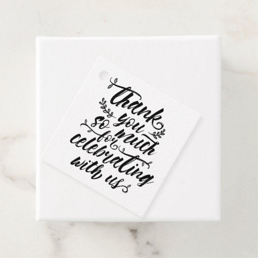 Charming Brush Script Wedding Dank u Bedankjes Labels (In situ)