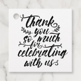 Charming Brush Script Wedding Dank u Bedankjes Labels