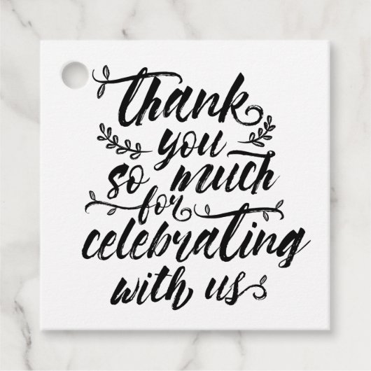 Charming Brush Script Wedding Dank u Bedankjes Labels (Voorkant)