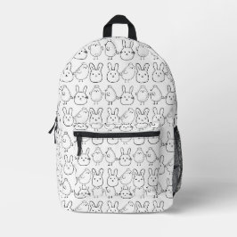 CHARMING BUNNIES AND CHICKS ILLUSTRATION BEDRUKTE RUGZAK