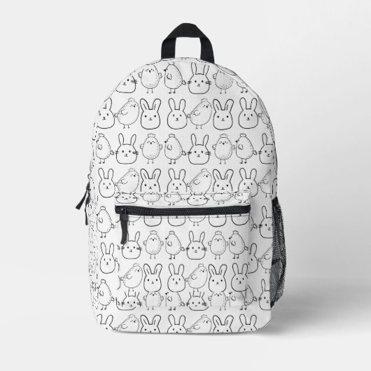 CHARMING BUNNIES AND CHICKS ILLUSTRATION BEDRUKTE RUGZAK (Voorkant)