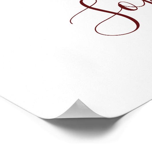 Charming Burgundy Marsala Floral Guestbook Poster (Hoek)