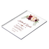 Charming Burgundy Marsala Floral Wedding Planner Notitieboek (Linkerzijde)