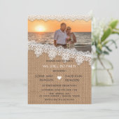 Charming Burlap Lace Foto WE DOEN NOG STEEDS Kaart (Staand voorkant)