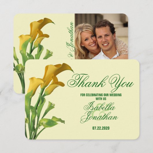Charming Calla Lily Wedding Bedankt (Voorkant / Achterkant)