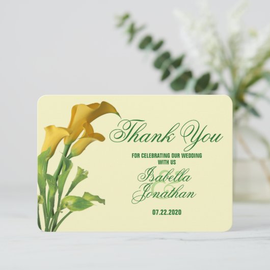 Charming Calla Lily Wedding Bedankt (Staand voorkant)
