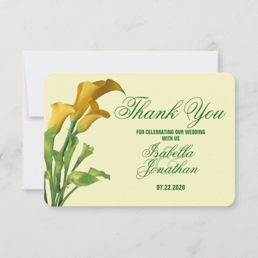Charming Calla Lily Wedding Bedankt (Voorkant)