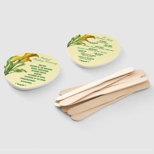 Charming Calla Lily Wedding Hand Fans Handwaaier (Niet-gemonteerd)