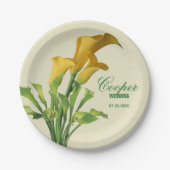 Charming Calla Lily Wedding Paper Borden Papieren Bordje (Voorkant)