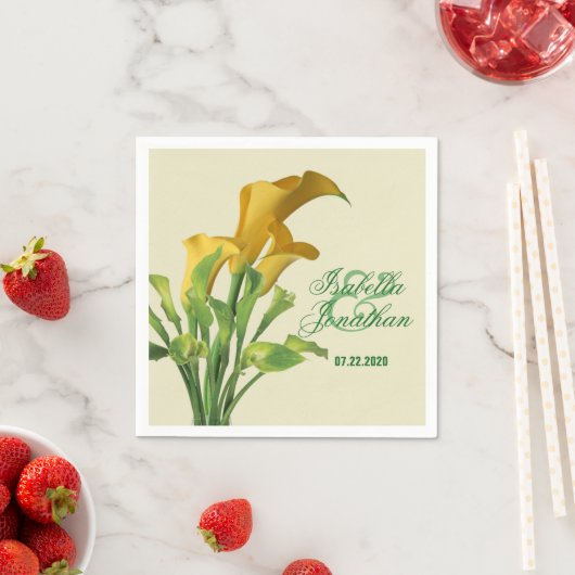 Charming Calla Lily Wedding Paper Napkins Servet (Insitu)