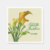 Charming Calla Lily Wedding Paper Napkins Servet (Voorkant)