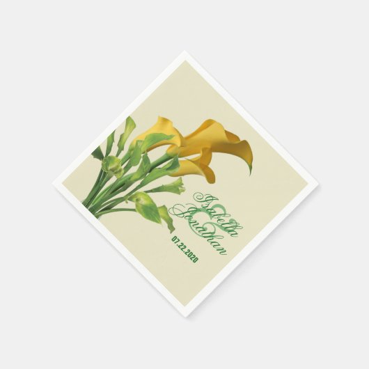 Charming Calla Lily Wedding Paper Napkins Servet (Hoek)