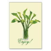 Charming Calla Lily Wedding Table Number Kaart (Achterkant)