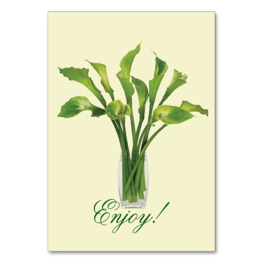 Charming Calla Lily Wedding Table Number Kaart (Achterkant)