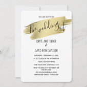 Charming Calligraphy Gold Stroke Wedding Kaart (Voorkant)