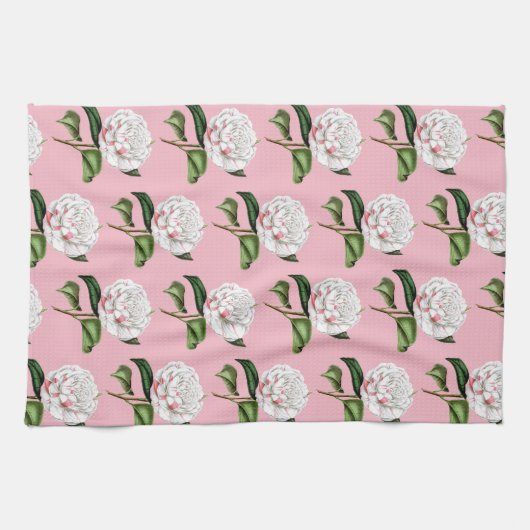 Charming Camellia Floral Theedoek (Horizontaal)