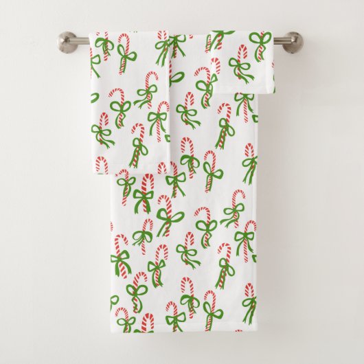 Charming Candy Canes Sweet Kerstmis Holiday Bad Handdoek (Insitu)