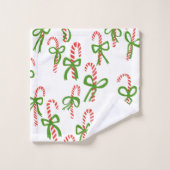 Charming Candy Canes Sweet Kerstmis Holiday Bad Handdoek (Wasdoekje)